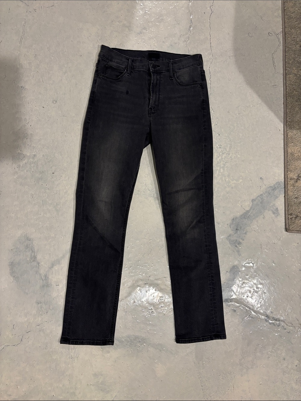 MOTHER Women's Straight Leg Jeans - Washed Black
